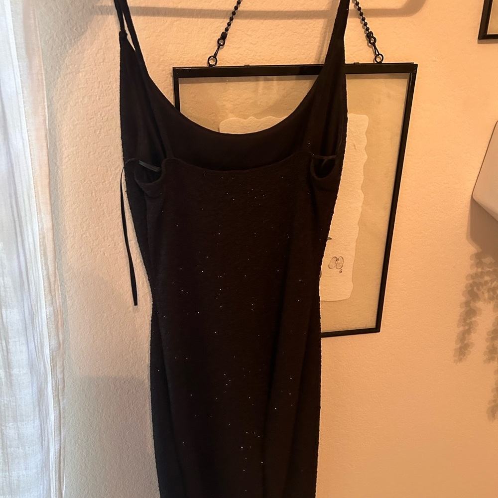 Windsor black sparkly bodycon dress with slit